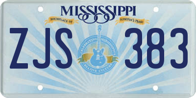 MS license plate ZJS383