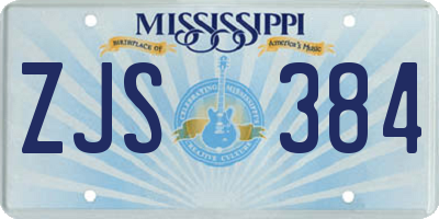 MS license plate ZJS384