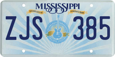 MS license plate ZJS385