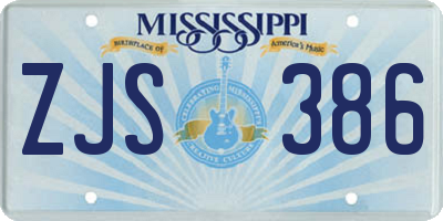 MS license plate ZJS386