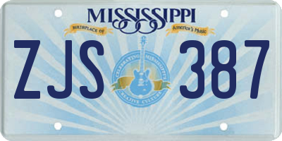MS license plate ZJS387
