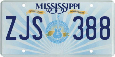 MS license plate ZJS388
