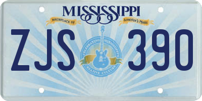 MS license plate ZJS390