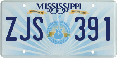 MS license plate ZJS391