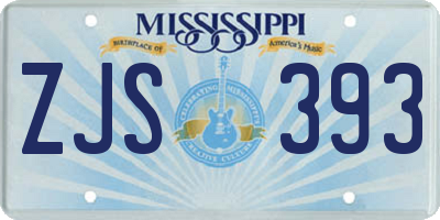 MS license plate ZJS393