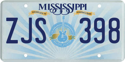 MS license plate ZJS398