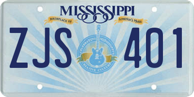 MS license plate ZJS401
