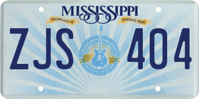 MS license plate ZJS404