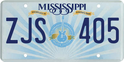 MS license plate ZJS405