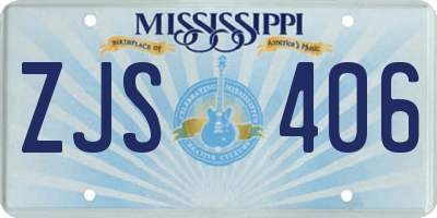 MS license plate ZJS406