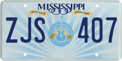 MS license plate ZJS407