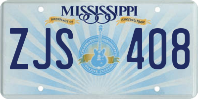 MS license plate ZJS408