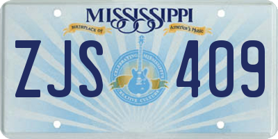 MS license plate ZJS409