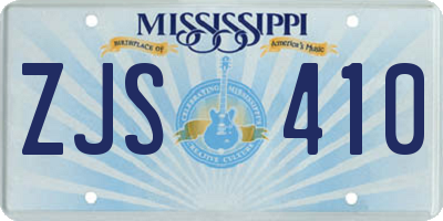 MS license plate ZJS410
