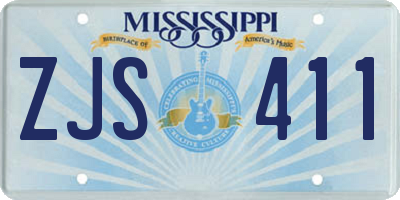 MS license plate ZJS411
