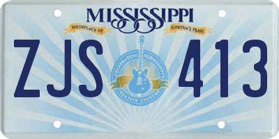 MS license plate ZJS413