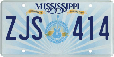 MS license plate ZJS414