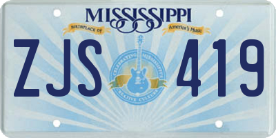 MS license plate ZJS419