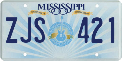 MS license plate ZJS421