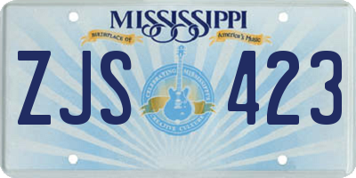 MS license plate ZJS423
