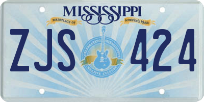 MS license plate ZJS424