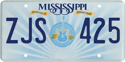MS license plate ZJS425