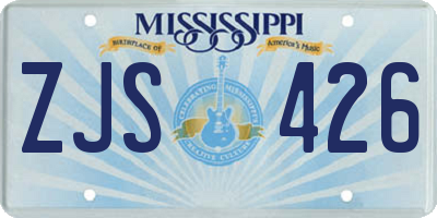MS license plate ZJS426