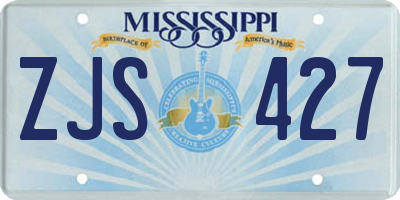 MS license plate ZJS427