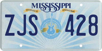 MS license plate ZJS428