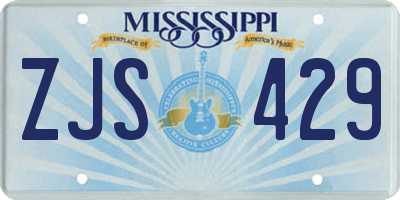 MS license plate ZJS429