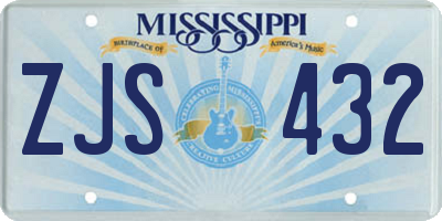 MS license plate ZJS432