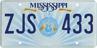 MS license plate ZJS433
