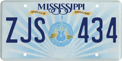 MS license plate ZJS434