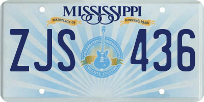 MS license plate ZJS436