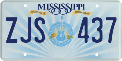 MS license plate ZJS437