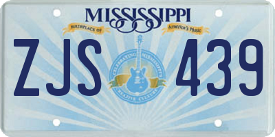 MS license plate ZJS439