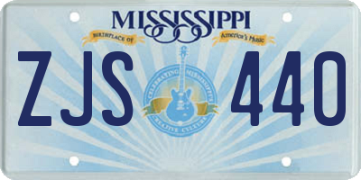 MS license plate ZJS440