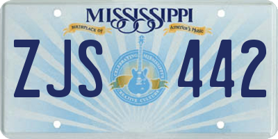 MS license plate ZJS442