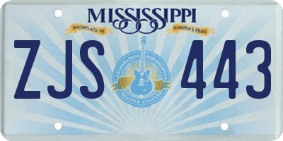 MS license plate ZJS443