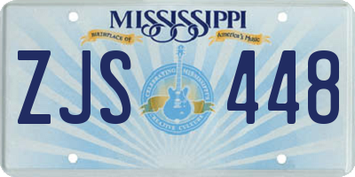 MS license plate ZJS448