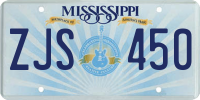 MS license plate ZJS450