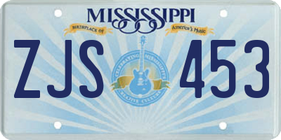 MS license plate ZJS453