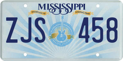 MS license plate ZJS458