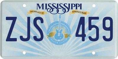 MS license plate ZJS459