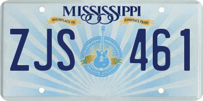 MS license plate ZJS461