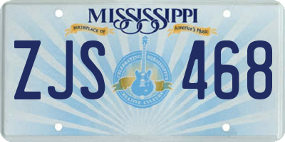 MS license plate ZJS468