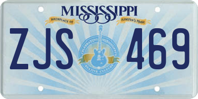 MS license plate ZJS469