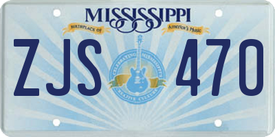 MS license plate ZJS470