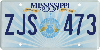 MS license plate ZJS473