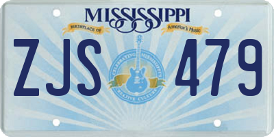 MS license plate ZJS479